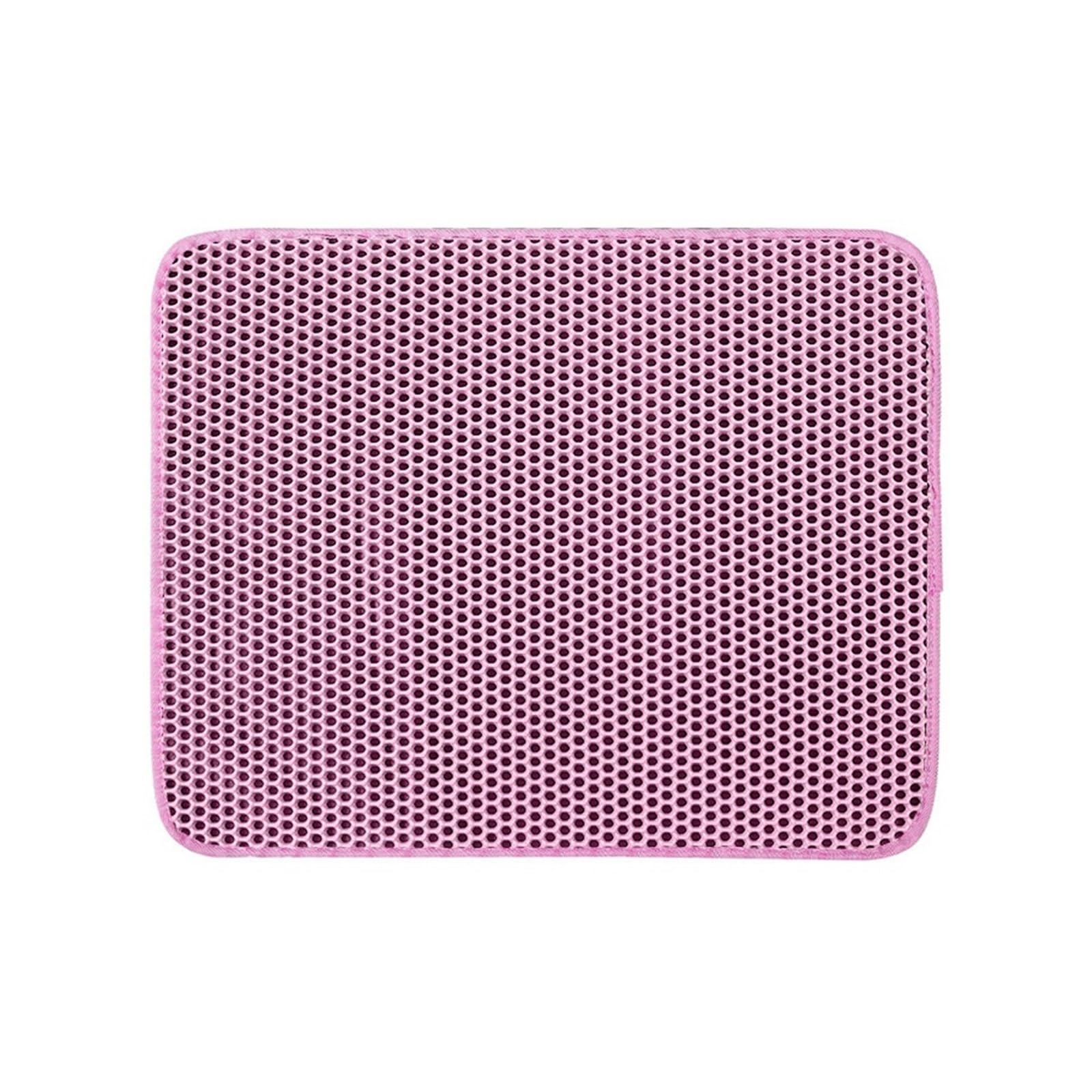 Cat Litter Mat Layer Waterproof Pet Mat Non-slip Sand Cat Pad Washable Bed Mat Clean Pad Pet Clean Supplies(Pink,40cmx50cm)