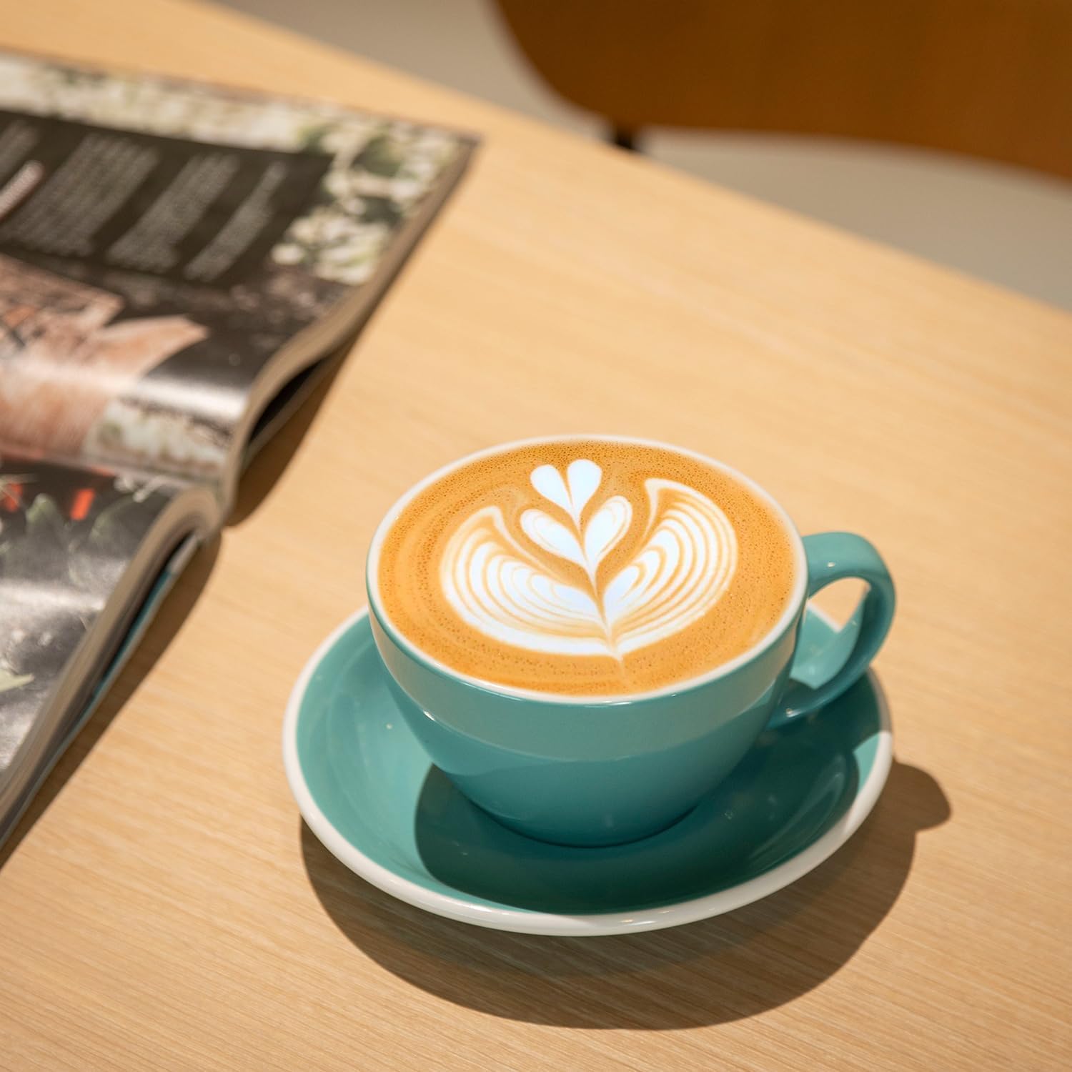 Loveramics 2 Set x 10 oz Latte Art Cup and Saucer (Red + Teal)