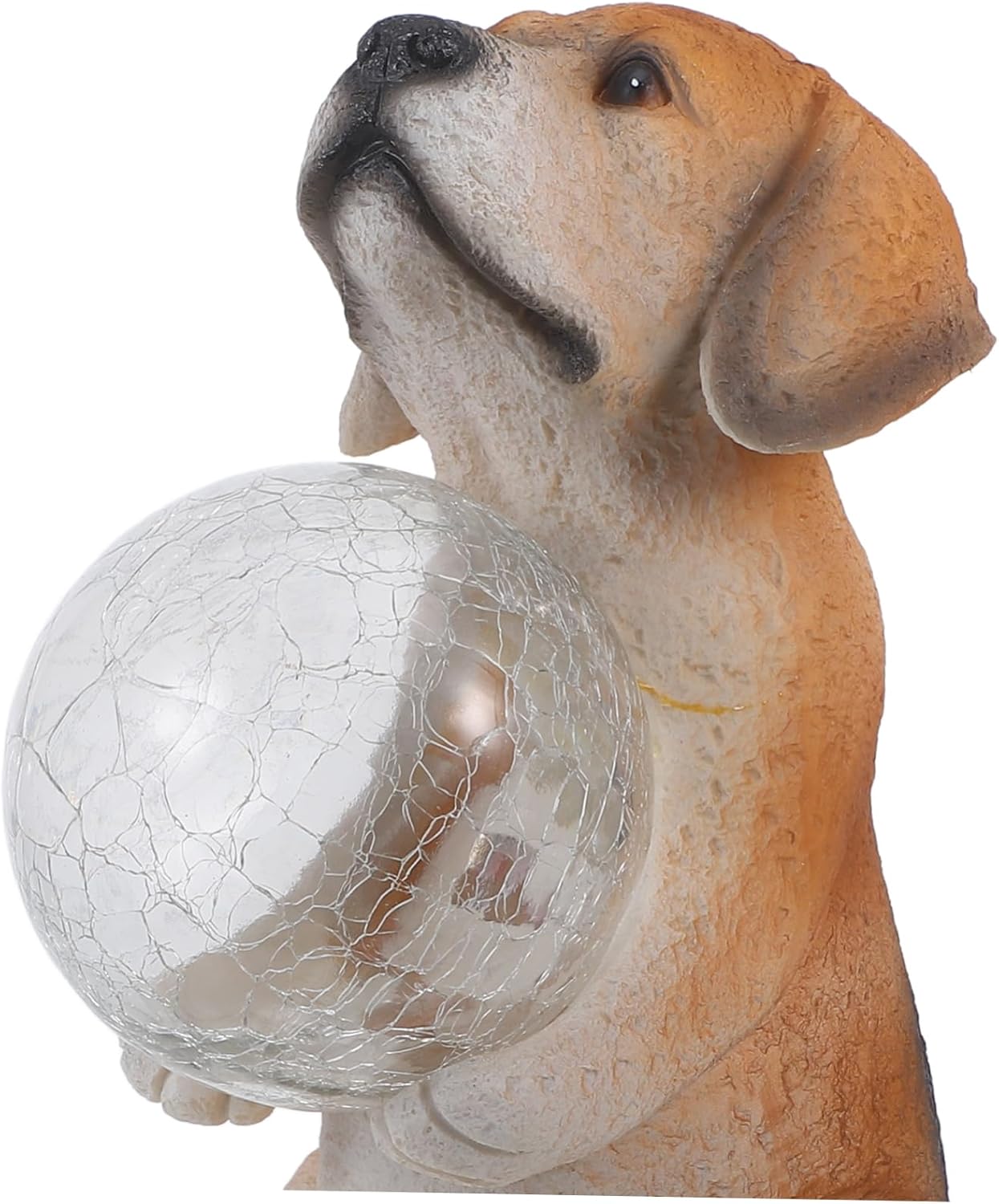 HANABASS Realistic Resin Dog Statue Garden Decor Solar Light Dog Figurine Adorable Pet Model for Outdoor Balcony Decor