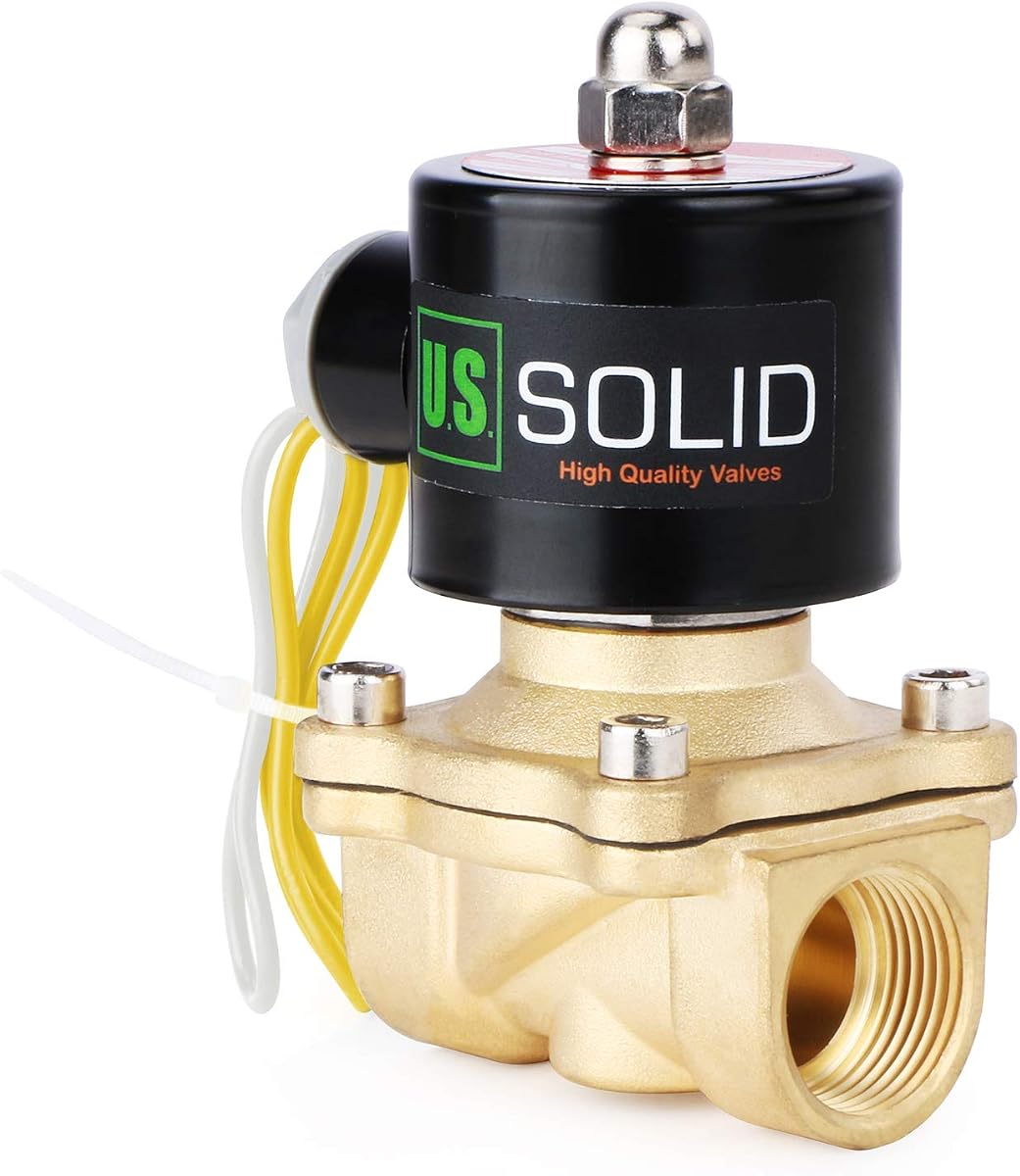 Válvula solenoide eléctrica de latón macizo de 3/4" de EE. UU., 110 V CA, normalmente cerrada, agua no potable, aire y diésel