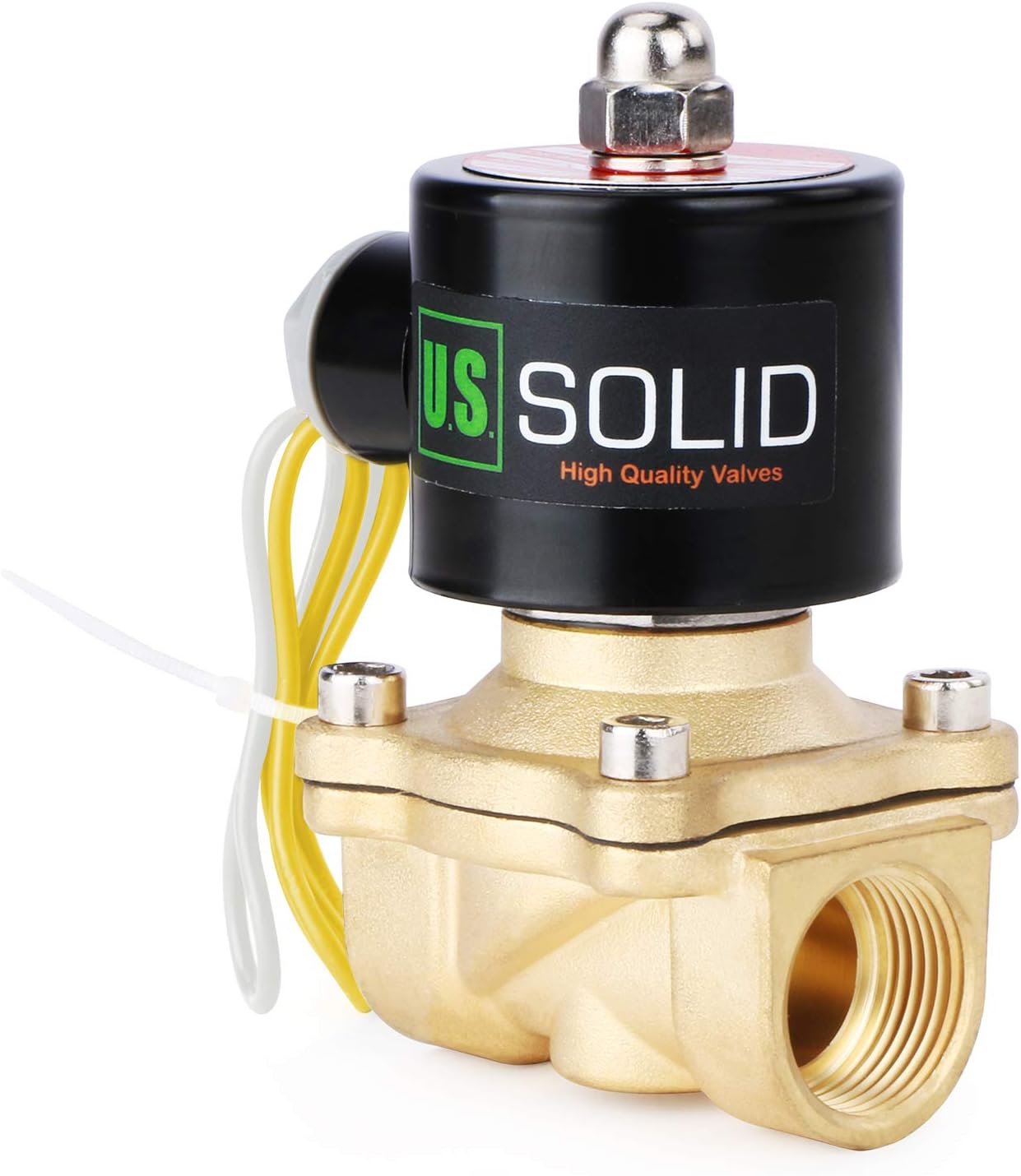 U.S. Solid 3/4" Brass Electric Solenoid Valve 110V AC Normally Closed Non-potable Water, air, Diesel