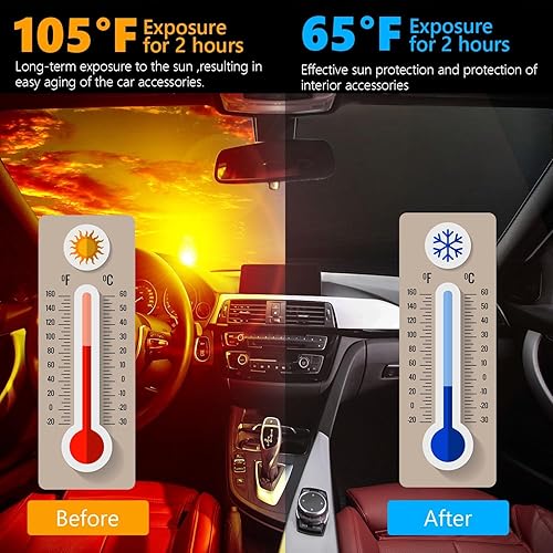 Miniatura 4 de Parasol para parabrisas delantero compatible con BMW Serie 3 2019-2024 2019-2024, ajuste personalizado, plegable, protector contra el calor, bloquea