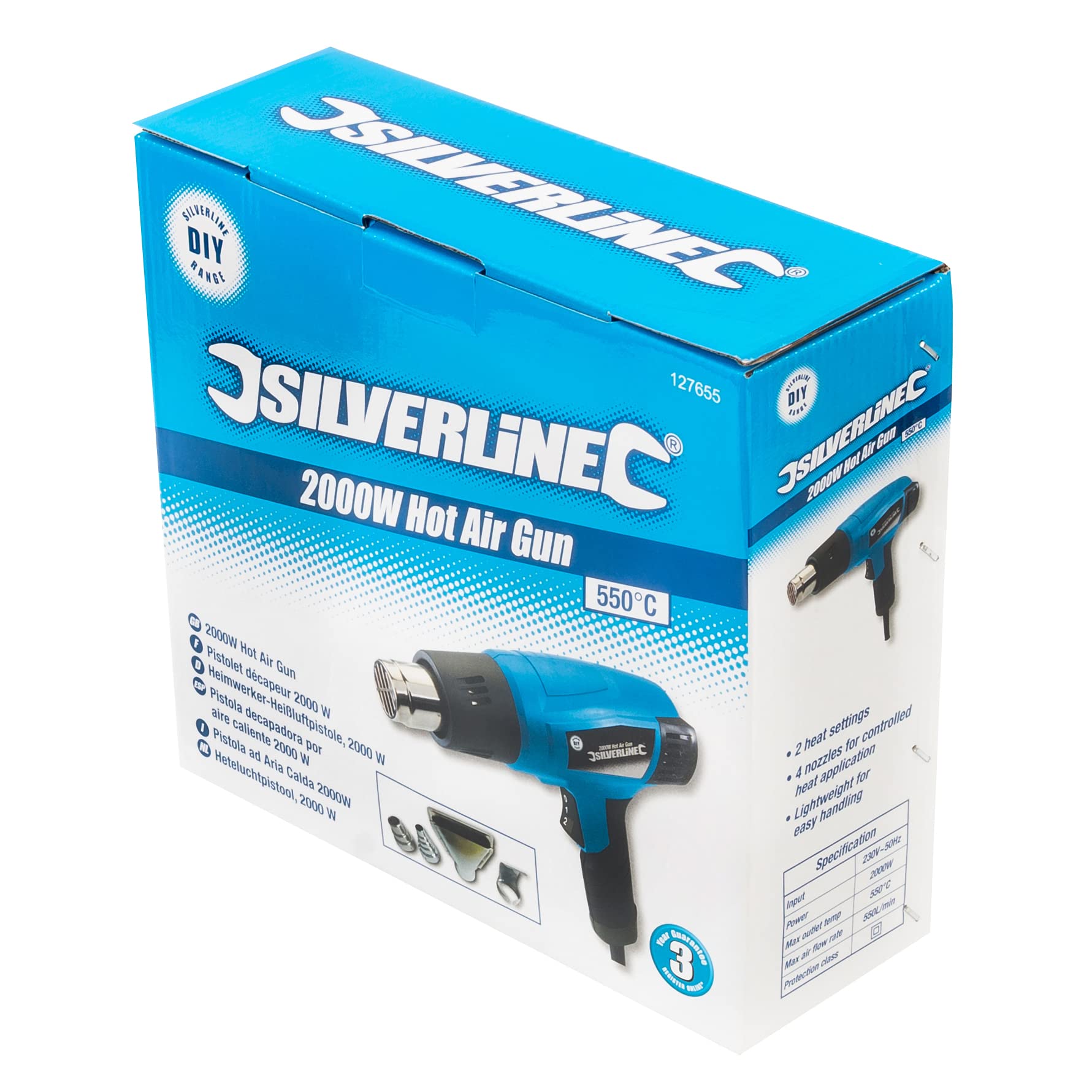 Silverline Tools 127655 - Pistola decapadora por aire caliente 2000 W (550º C)