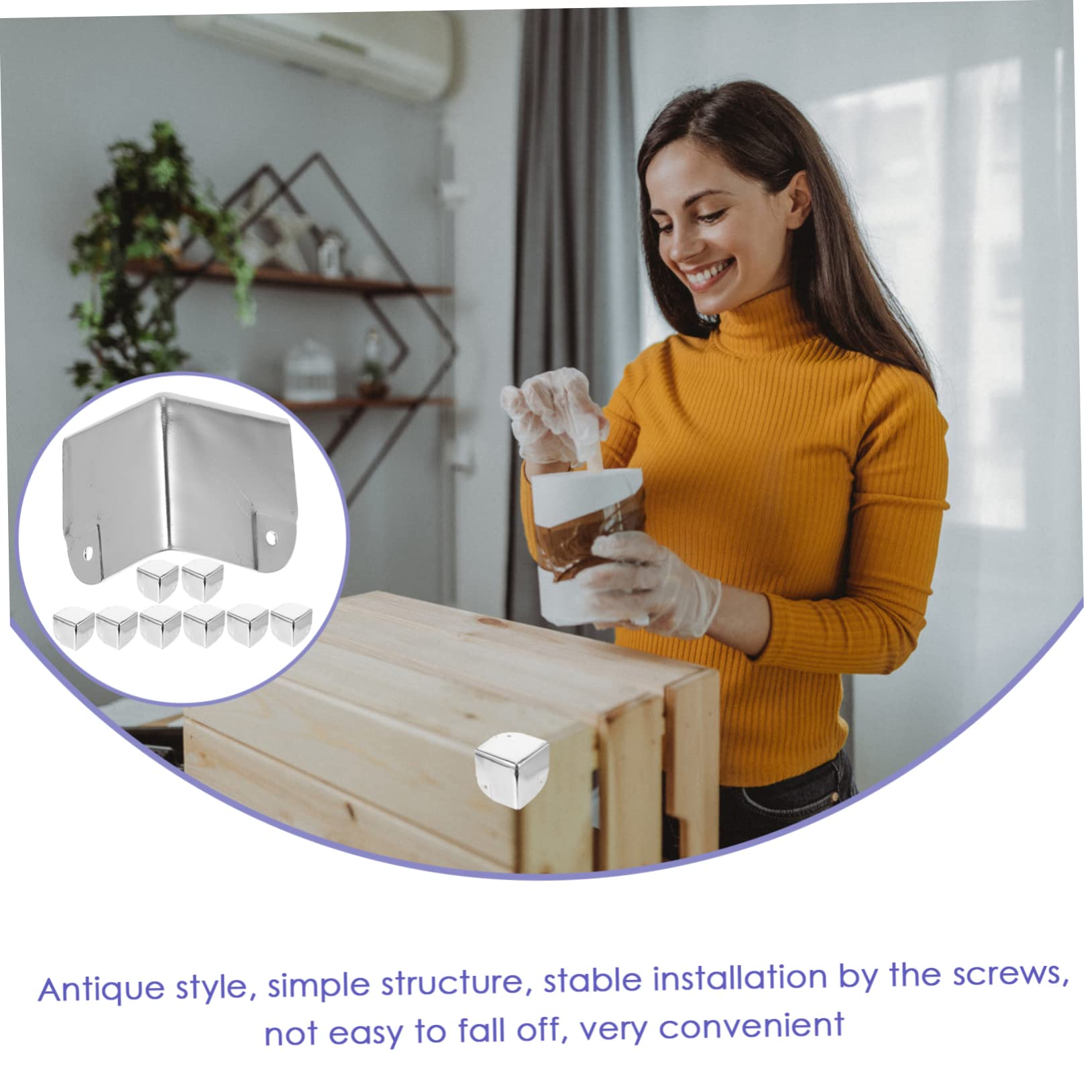VILLCASE 10Pcs Corner Protector Decorative Edges Cover Durable Protective Guards for Jewelry Cabinet Corners Elegant Design for Home Repair Decoration