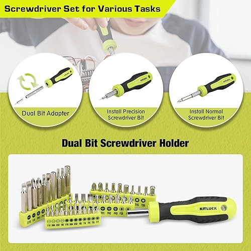 Miniatura 4 de KITLUCK Juego de taladro eléctrico, 180 piezas de herramientas de mano para el hogar con taladro de 8 V, kit de caja de herramientas portátil con