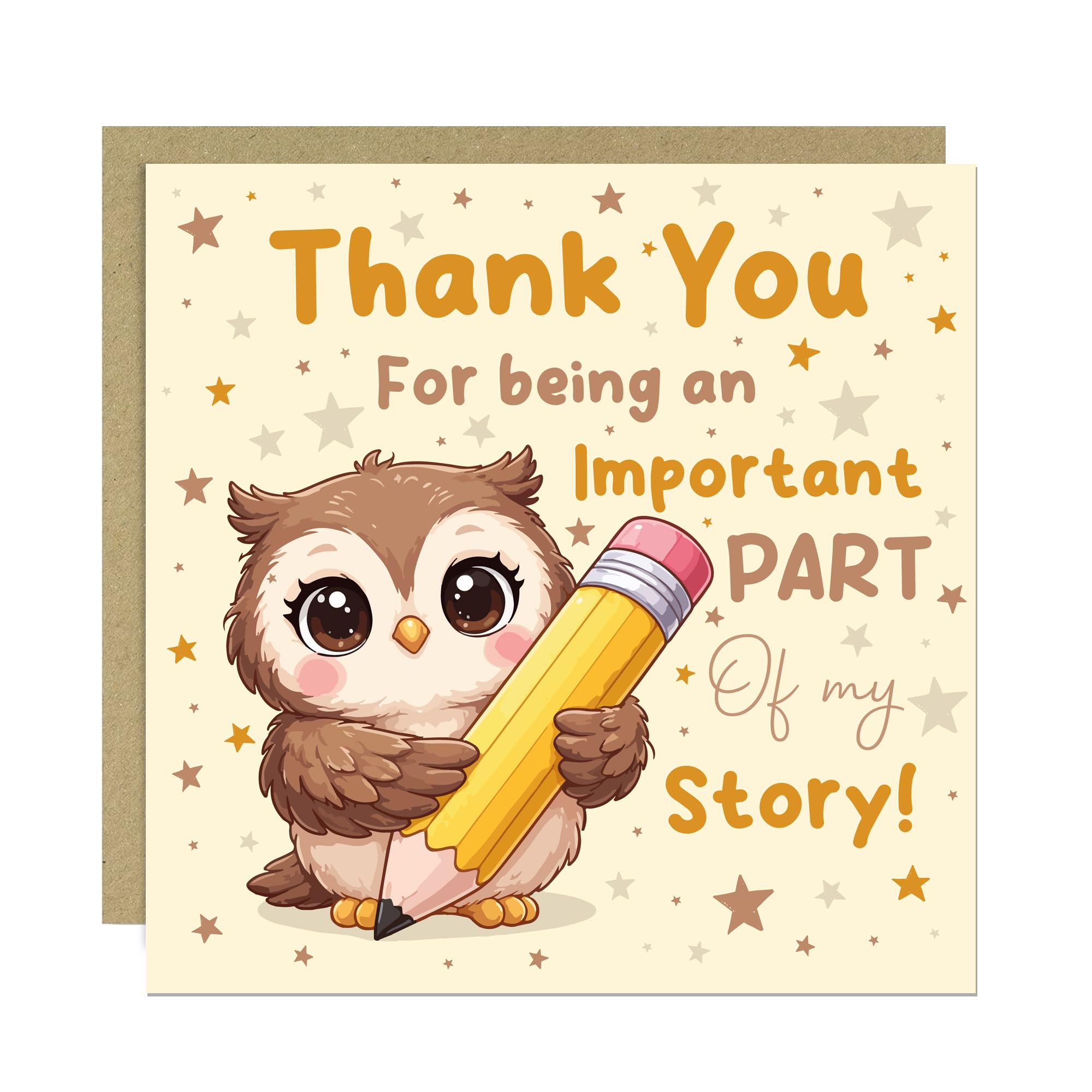 RED OCEAN Thank You Card for Teacher Assistant Important Part Of My Story Cards for Teacher From Pupils Students Heartfelt Card For Teacher With Kraft Envelope