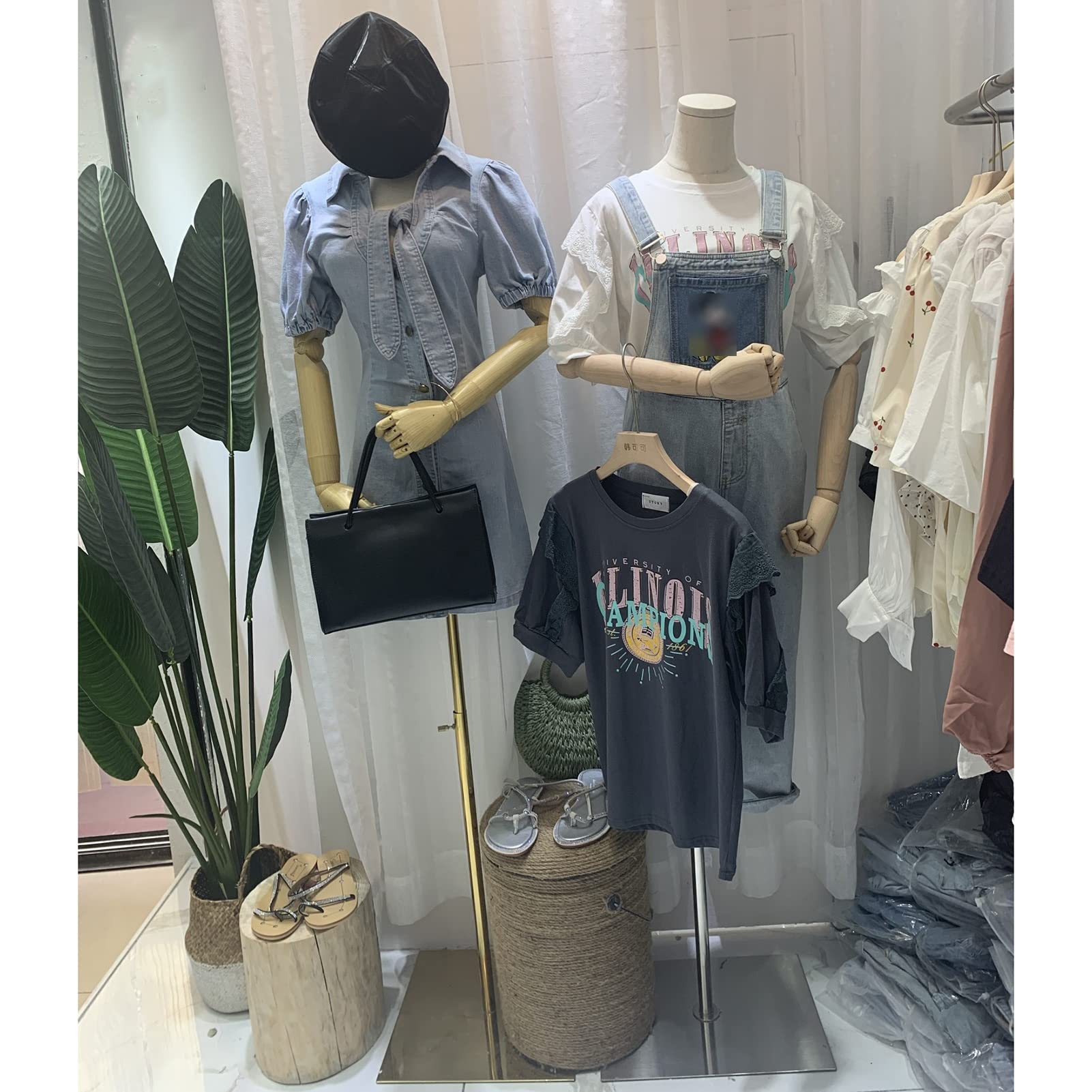 Female Mannequin Torso Body, Fashion Half Body Dress Form Model Props, Dummy Manikin with Tripod Stand Base for Clothing Suit Display, 4 Sizes