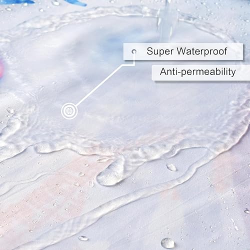 Miniatura 5 de DESIHOM Bonito juego de cortinas de ducha de sirena, cortinas de ducha con escamas de pez con purpurina para baño, decoración de baño de niños, tela