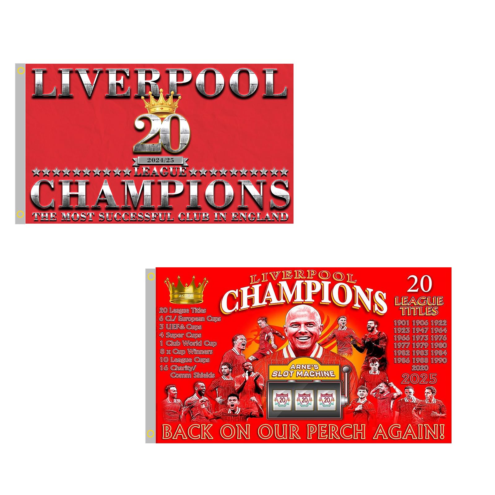 2Pack Liverpool 2025 Champions Flag, Liverpool 2025 Champions decorations, 3FT x 5FT (style 4)