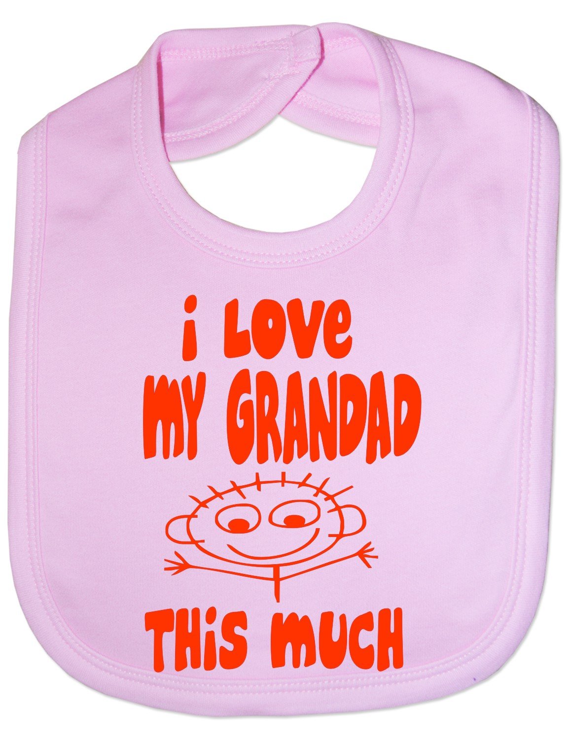Print4U I Love My Grandad This Much - Funny Baby/Toddler/Newborn Bib -Gift pink