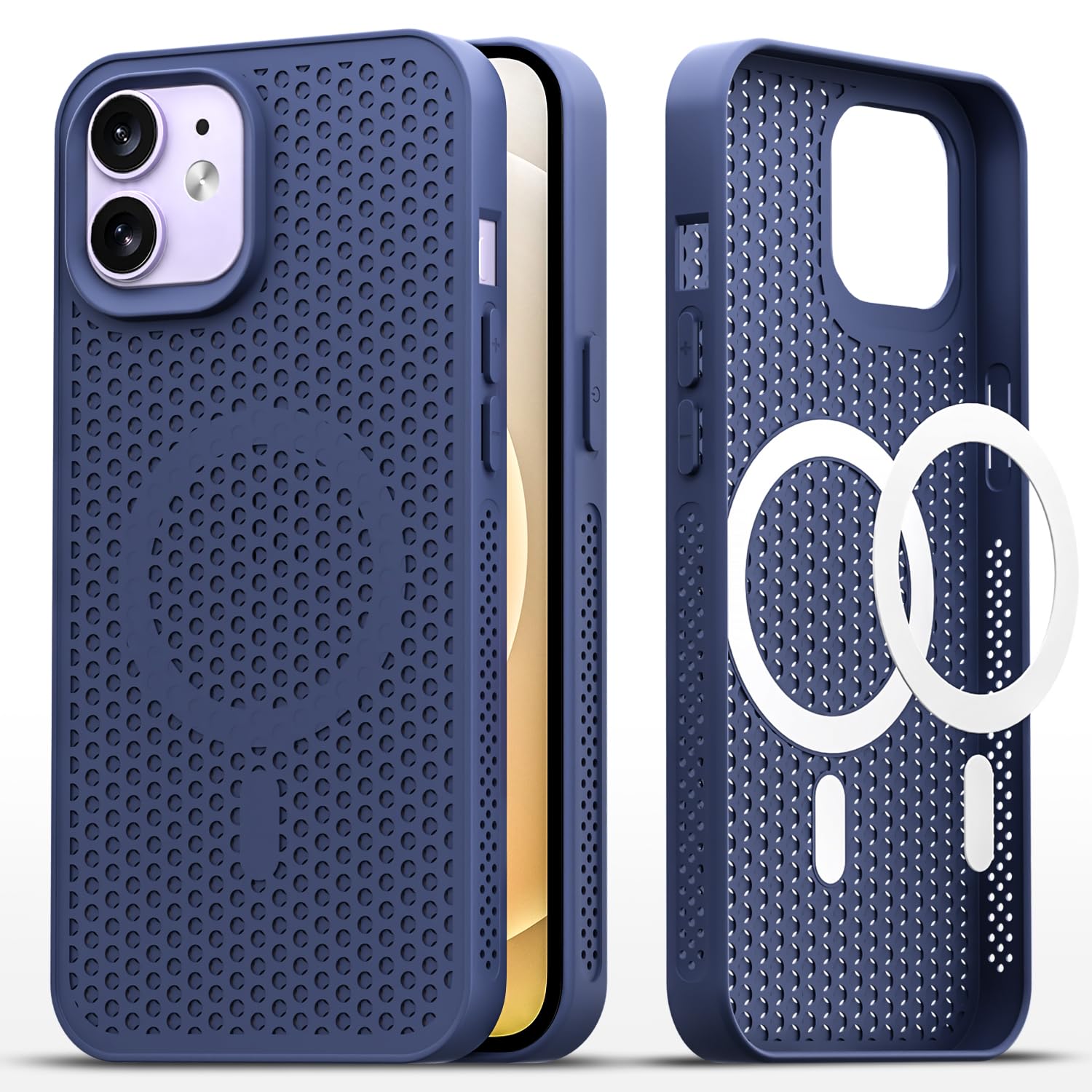 Outlouders Back Cover for iPhone 12/12 Pro Blue Blue Mag-Safe - Image 1