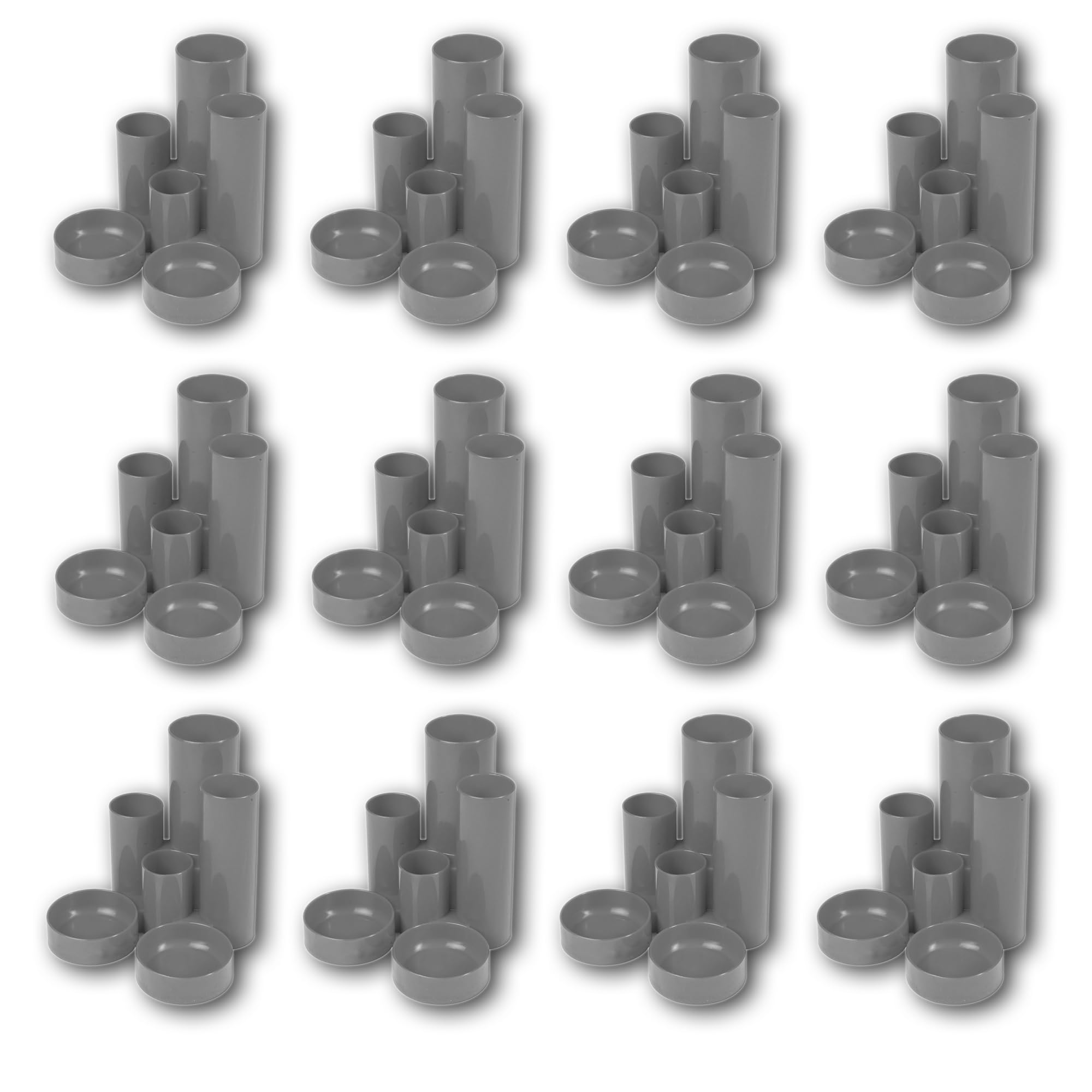 Deflecto Tube Style Pen Tidy -Grey Tube Style Pen Tidy Grey - Pack Of 12 - Pen Holder For Desk - Pen Pot - Pencil Pots For Classroom - Pen Holders Desk Tidy - Pencil Holders For Desk Organiser - Pen Pots For Desk Accessories