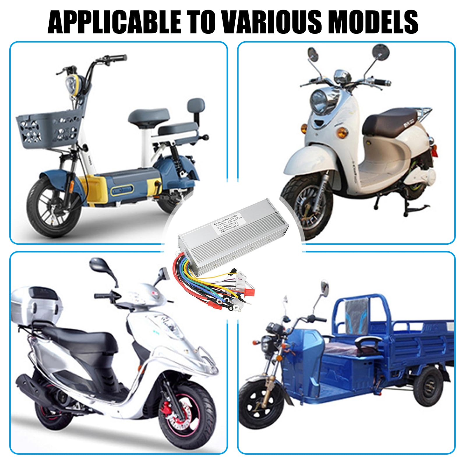 Control del motor de 3 velocidades de 1200 W-1500 W, ideal para scooters y bicicletas eléctricas, eficiencia y durabilidad mejoradas, control del motor programable