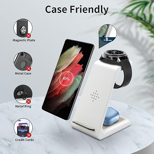 Miniatura 6 de 3C Light Cargador inalámbrico, estación de carga inalámbrica rápida portátil 3 en 1 con certificación Qi para Samsung Serise S20Note 10S9S8 Samsung