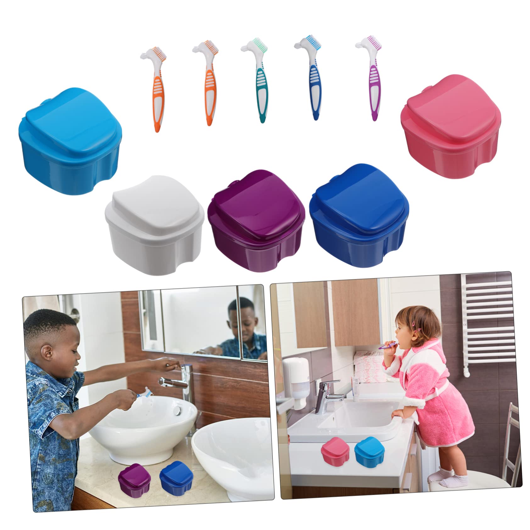 PACKOVE 10pezzi Scatola Per Dentiere Di Contenitori Per Dentiere Portatili Facile Da Trasportare e Sicuro Design Compatto e Leggero Materiale Resistente e Durevole Per Viaggi e Uso