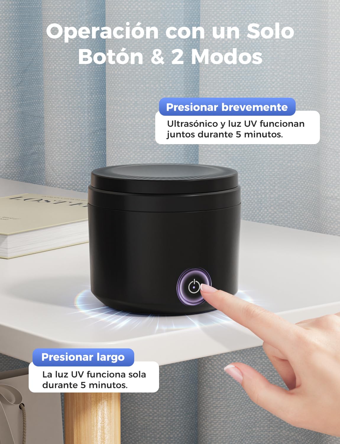 Limpiador Ultrasonidos Dental 48000Hz, Limpiador Ferula Dental 200ML para Lampara UV, Ultrasonic Cleaner para Dentaduras/Retenedores/Aligner/Cabezas de Cepillos de Dientes/Joyas, Negro