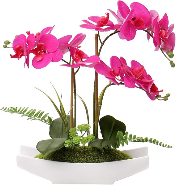 Briful Orchids Artificial Flowers 15" Large Fake Orchid