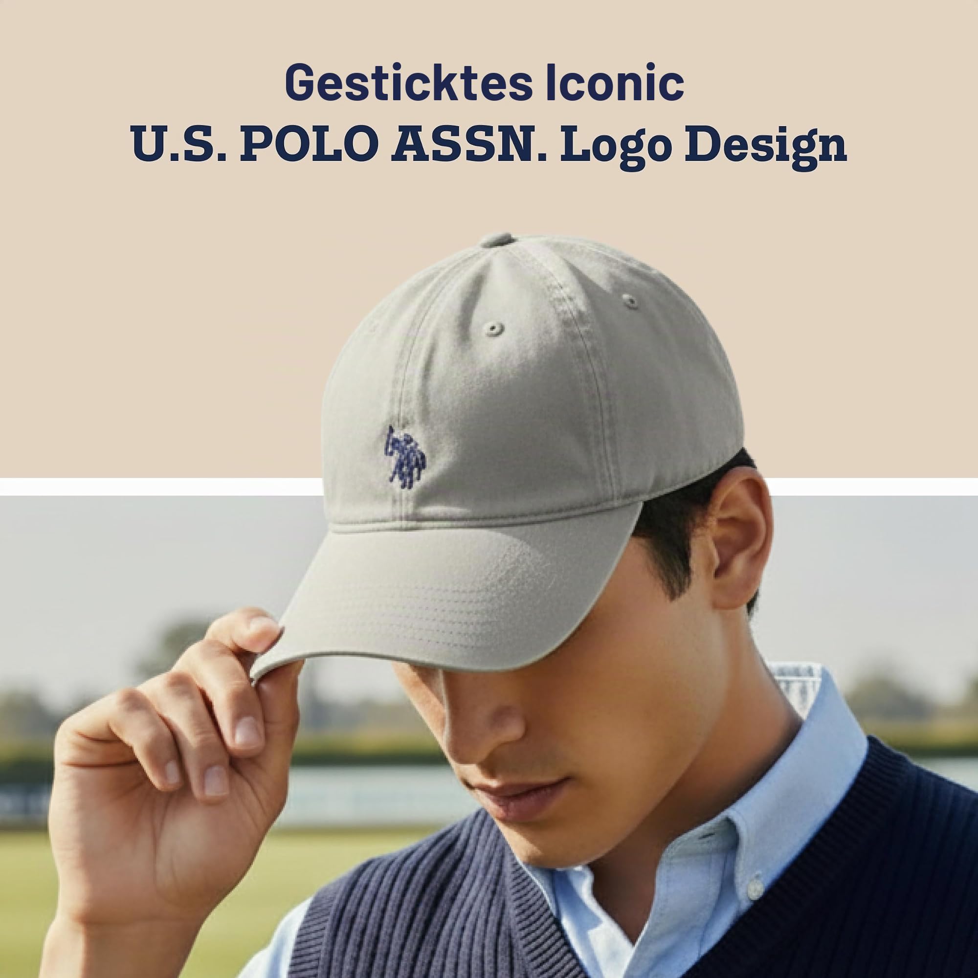 Der amerikanische Polo Assn. Kleine Polo Pony Logo Baseballmütze, 100% Baumwolle, verstellbare Kappe