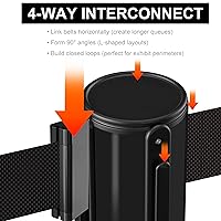 Vista 3 de OangeStar - Paquete de 4 soportes comerciales de control de multitudes con cinturón retráctil de 10 pies, barreras de cola resistentes para eventos