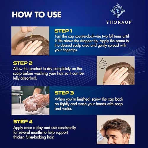 Miniatura 7 de Suero para el crecimiento del cabello de minoxidil al 5% para hombres y mujeres, paquete de 2 (2 × 1.0 fl oz)