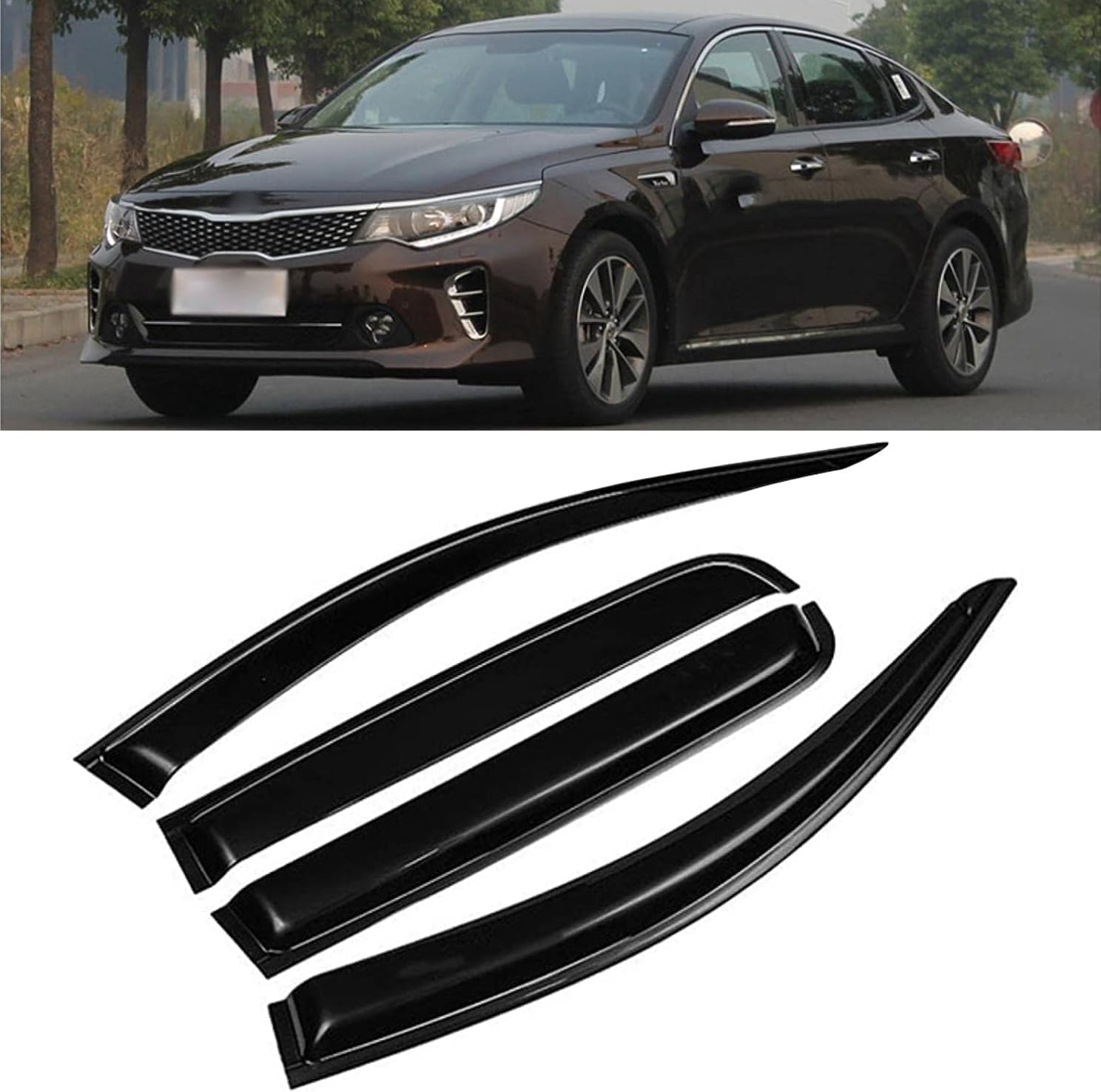 PANXUC Car Wind Deflectors for Kia K5 Limousine 2011-2015, Side Window Wind Rain Deflector Window Visor Sun Rain Guard Smoke Guards