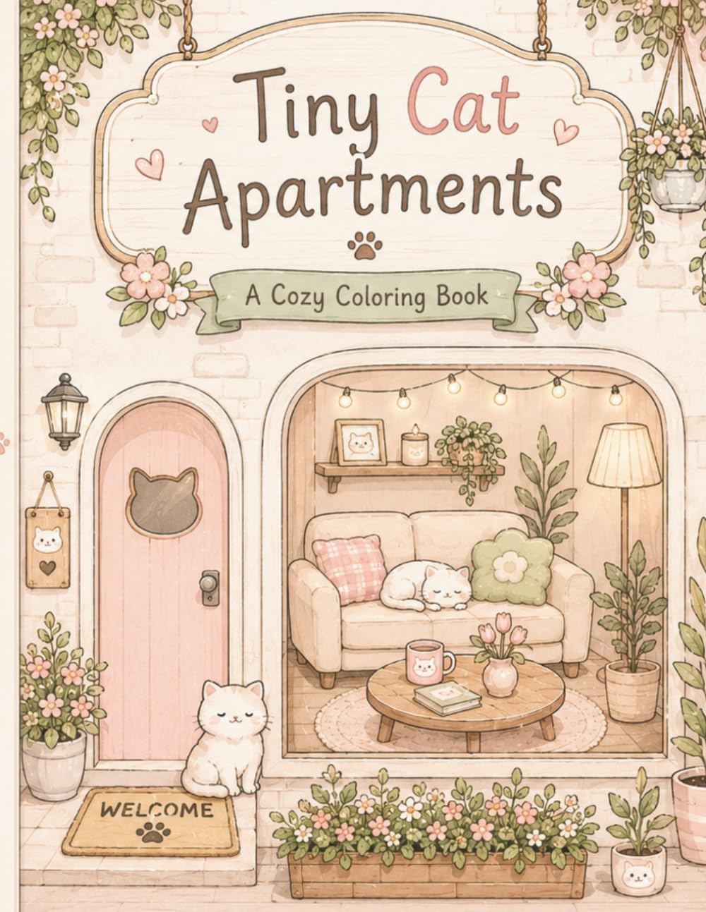 Tiny Cat Apartments: Cozy Coloring Book
