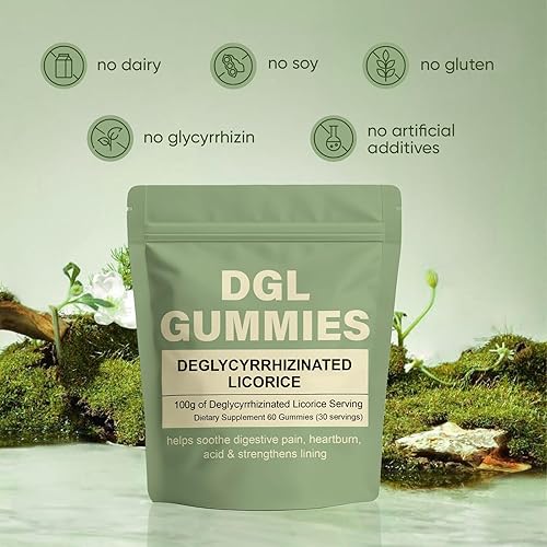 Miniatura 7 de Gomitas DGL, suplemento de extracto de 400 mg DGL, con extracto de raíz de regaliz, apoya el estómago y el intestino, mejora la digestión, sin