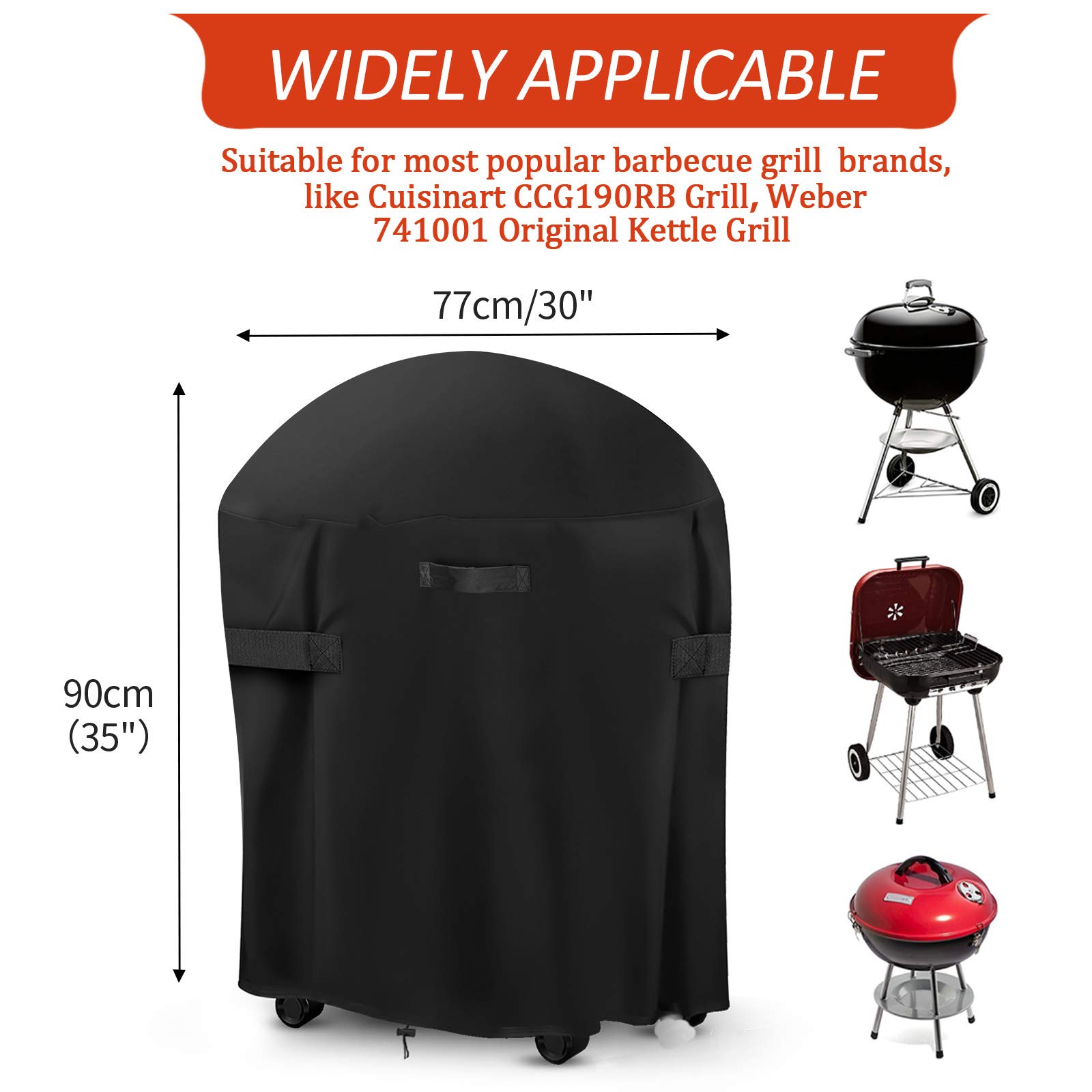 Copertura Per Barbecue Impermeabile - Telo Oxford 210D, 77x67x110 Cm, Anti-UV, Con Borsa Di Trasporto - Foto 4