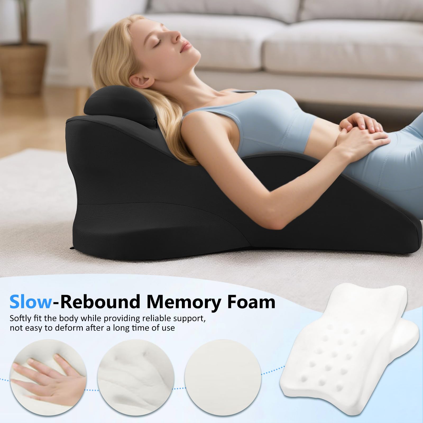 Cuscino 4 In 1 Per Gambe In Memory Foam – Ergonomico Per Circolazione E Dolori, Grigio