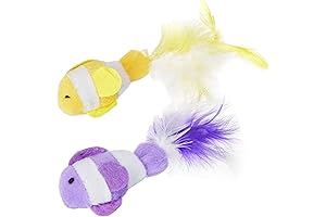 Multipet Interactive Catnip Clown Fish with Feather Tails