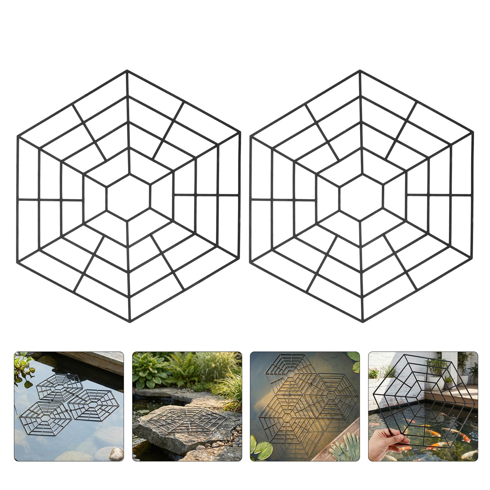 40 Unidades Red de Plástico Negro Hexagonal de Protección para Resistente a Aves y para para Estanques de Jardín