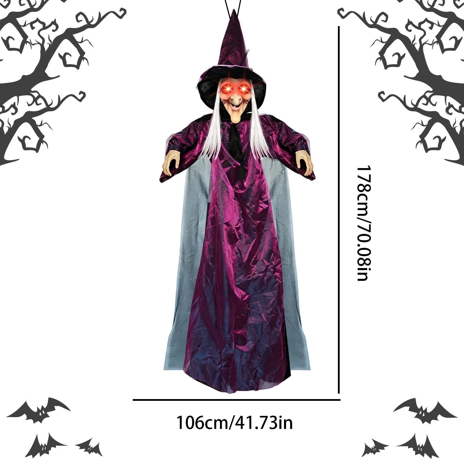 Decorazioni Halloween Outdoor Decorazione da Appendere Halloween Spaventosa | Parlante da Giardino con Occhi Luminosi per Arredare Giardino Portico Terrazza Festa a Tema Horror