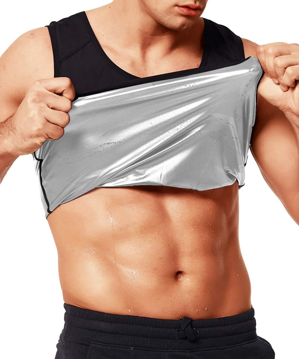 Sweat Sauna Vest for Men Body Shaper Waist Trainer Workout Heat Trapping Polymer Shirt Pullover Tank Top