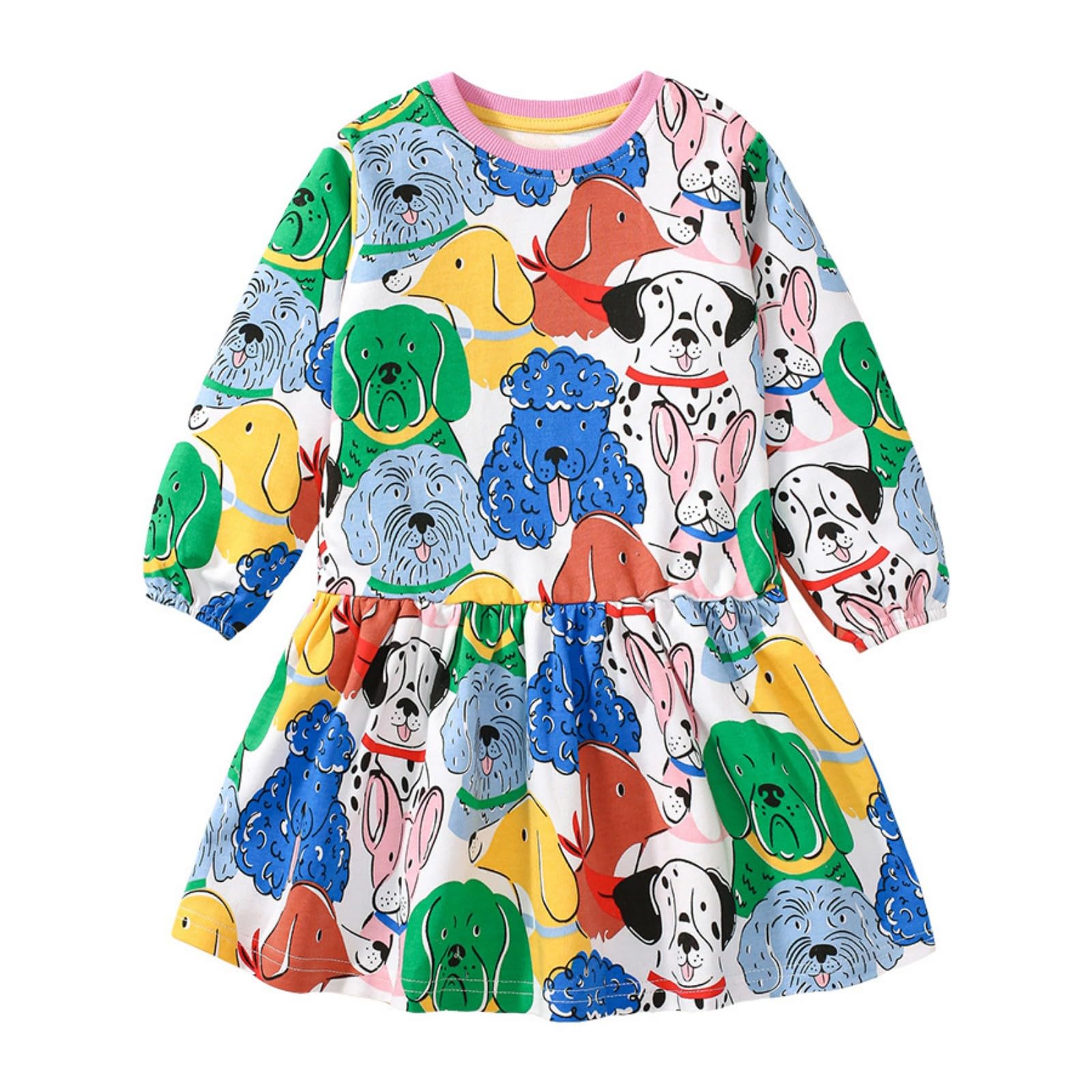 WRHPZW Toddler Girl Long Sleeve Dress Stripe Easter Cotton Casual Spring Autuman Tunic Playwear Basic Shirt Party Dresses