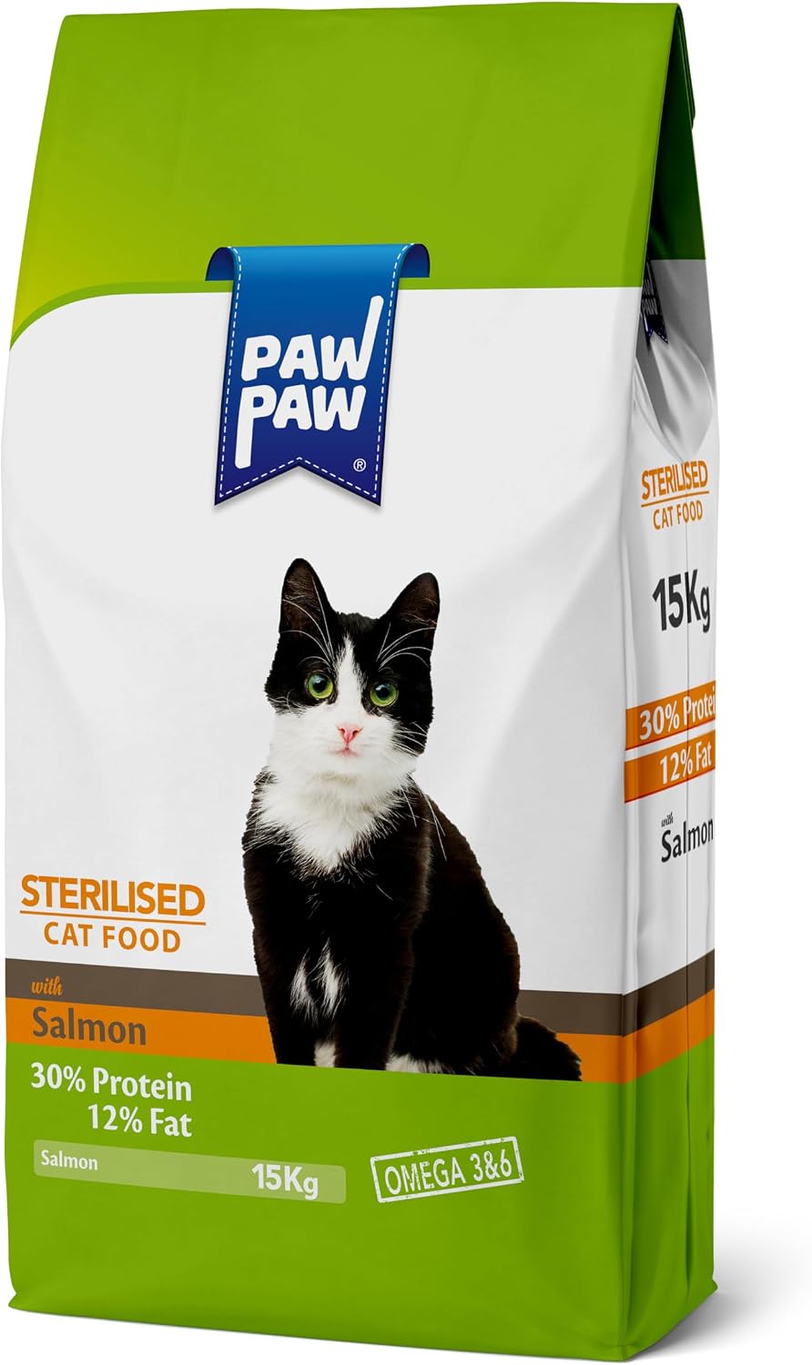 Pawpaw Kısırlaştırılmış Kedi - Somonlu Kuru Mama 15 Kg