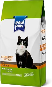 Pawpaw Sterilized Cat - Dry Food with Salmon 15 Kg