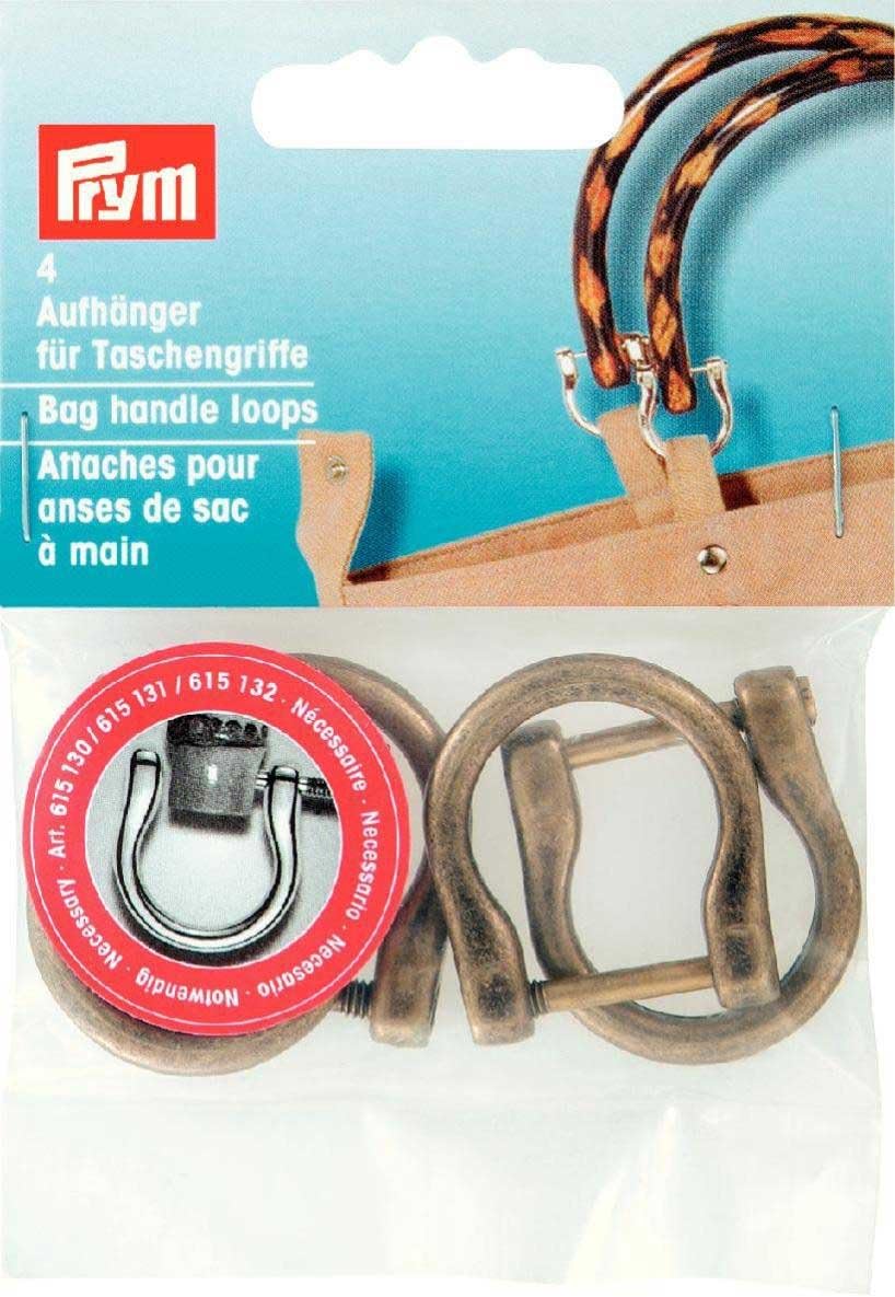 Prym 18 mm Bag Handle Loops, Antique Brass