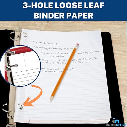 Miniatura 3 de 1InTheOffice Filler Paper College - Papel para carpeta de hojas sueltas de 8.5 x 11 pulgadas, 3 agujeros, tamaño carta, (400paquete)