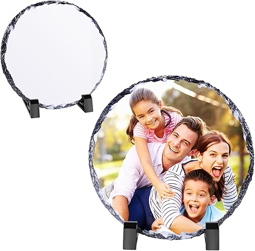 Miniatura 10 de Marco de pizarra de roca personalizado, placa de marco de piedra personalizada para cumpleaños, boda, marco de pizarra de fotos personalizado en