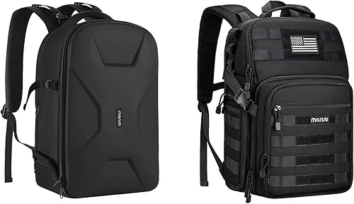 Miniatura 1 de MOSISO Mochila rígida impermeable para cámara y bolsa para cámara táctica, DSLRSLRSLRBolsa para cámara fotográfica sin espejo con soporte para