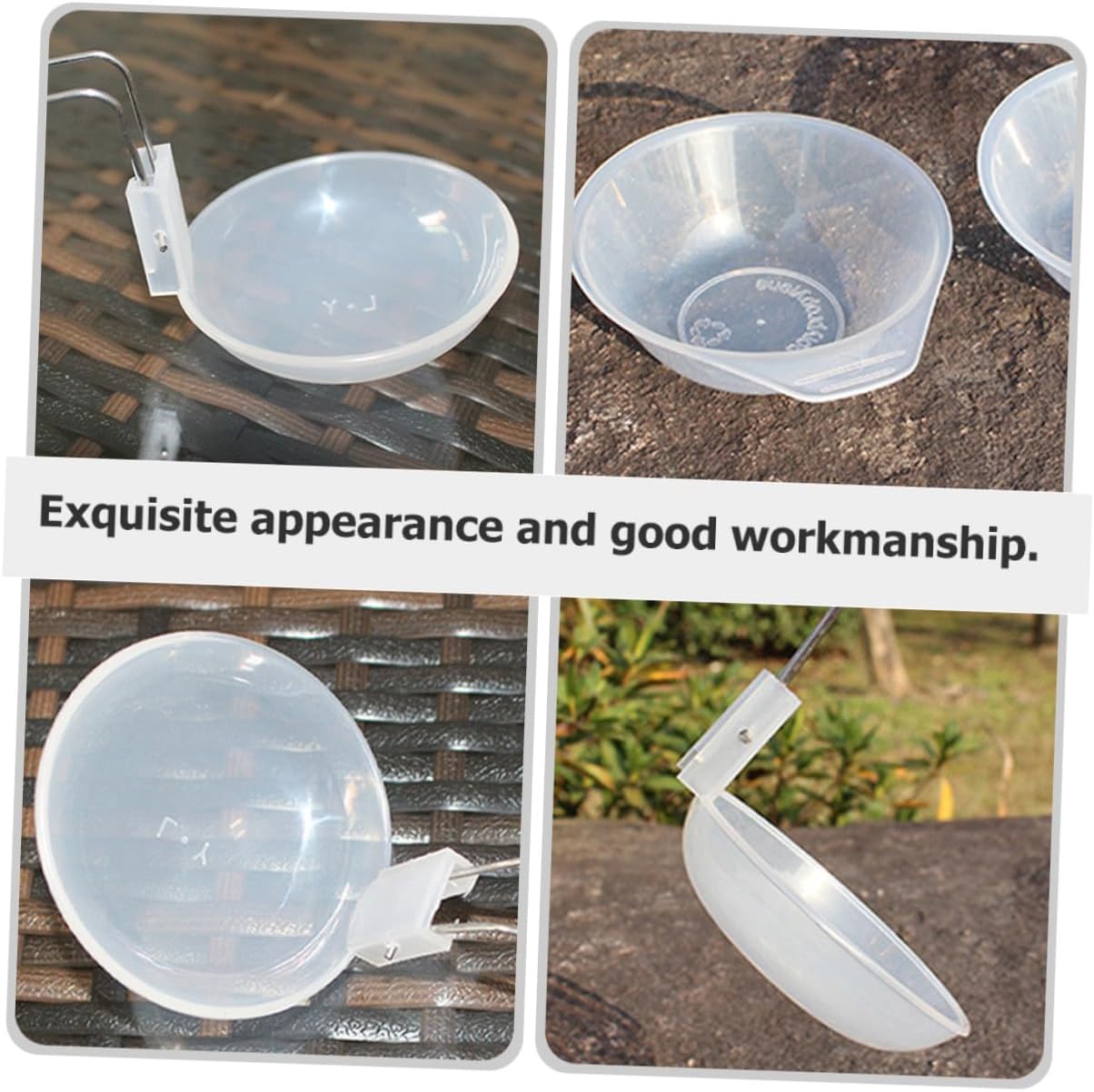 Homoyoyo Portable Outdoor Camping Bowls and Soup Spoons Set 4pcs Pp Plastic Bowls with 4 Camp Spoons for Hiking and Picnic