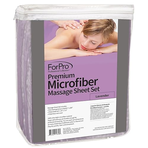 Miniatura 21 de Juego de mantas de 3 piezas de microfibra ForPro premium, Natural, 1, 1