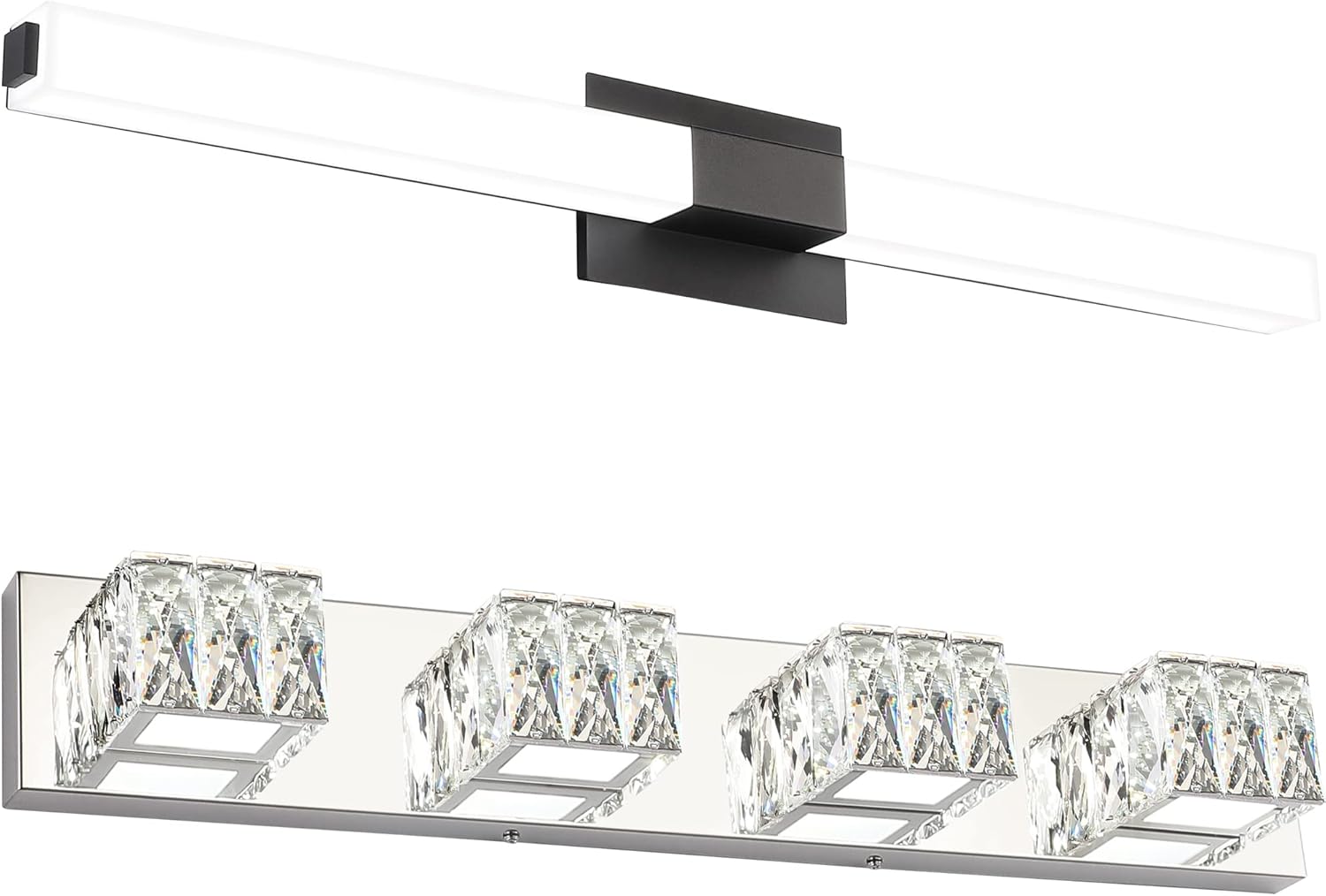 ZUZITO Bundle 40 inch Modern Black LED Vanity Light Bar with Crystal 4