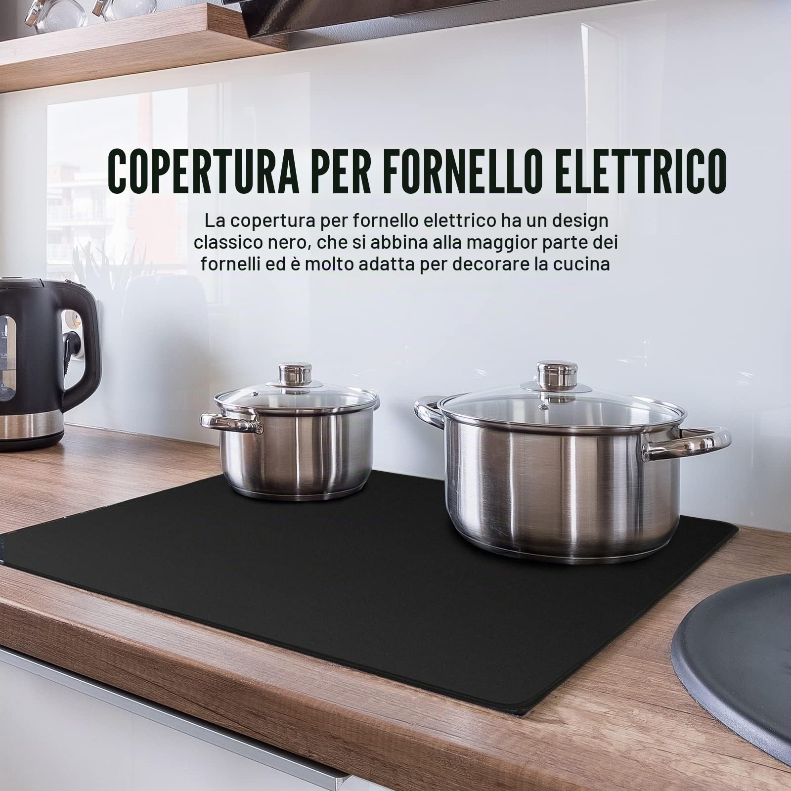Tappetino per Piano Cottura a Induzione 61.5x53 cm, Tappetino per Piano Cottura a Induzione, Coperchio per Piano Cottura Elettrico, Tappetino Protettivo per Stufa in Vetro Con Rivestimento Antiscivolo
