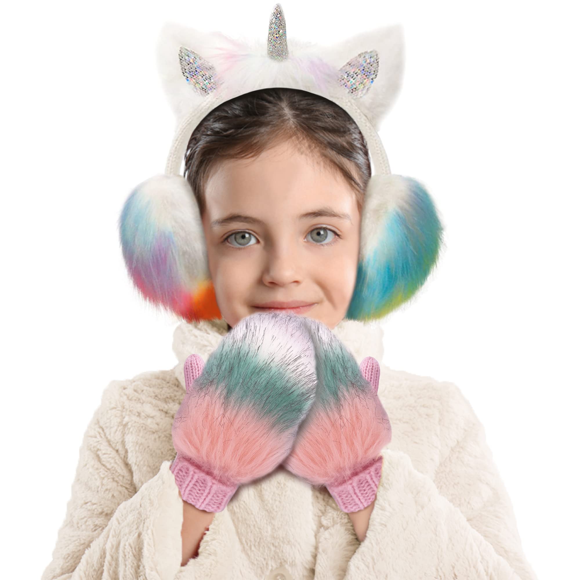 Ragazze e Ragazzi Paraorecchie, Unisex Bambini Paraorecchie Lavorati a Maglia con Animale Modello