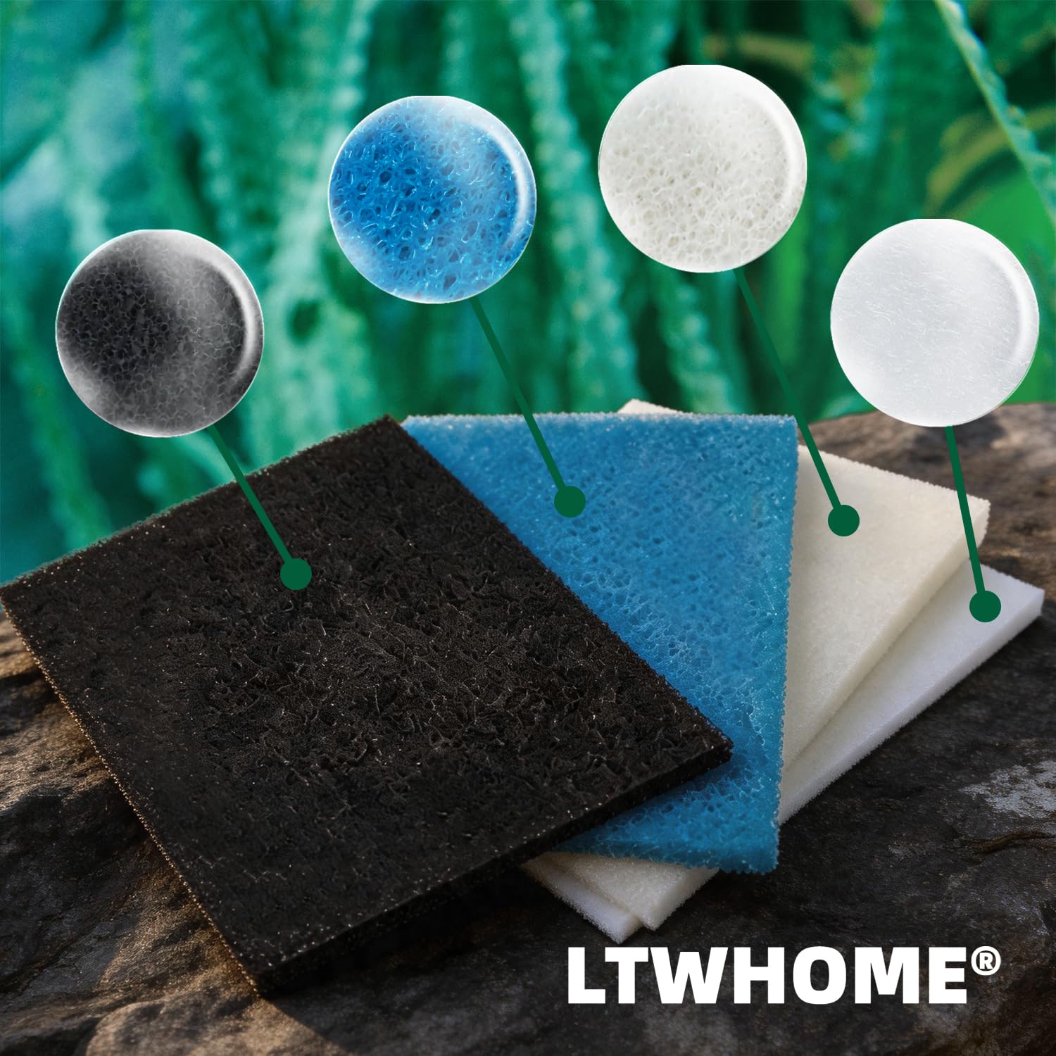 46 x 30 cm DIY Excellent Mousse Filtre Éponge Combinaison pour Aquariophilie Étang (Lot de 4)