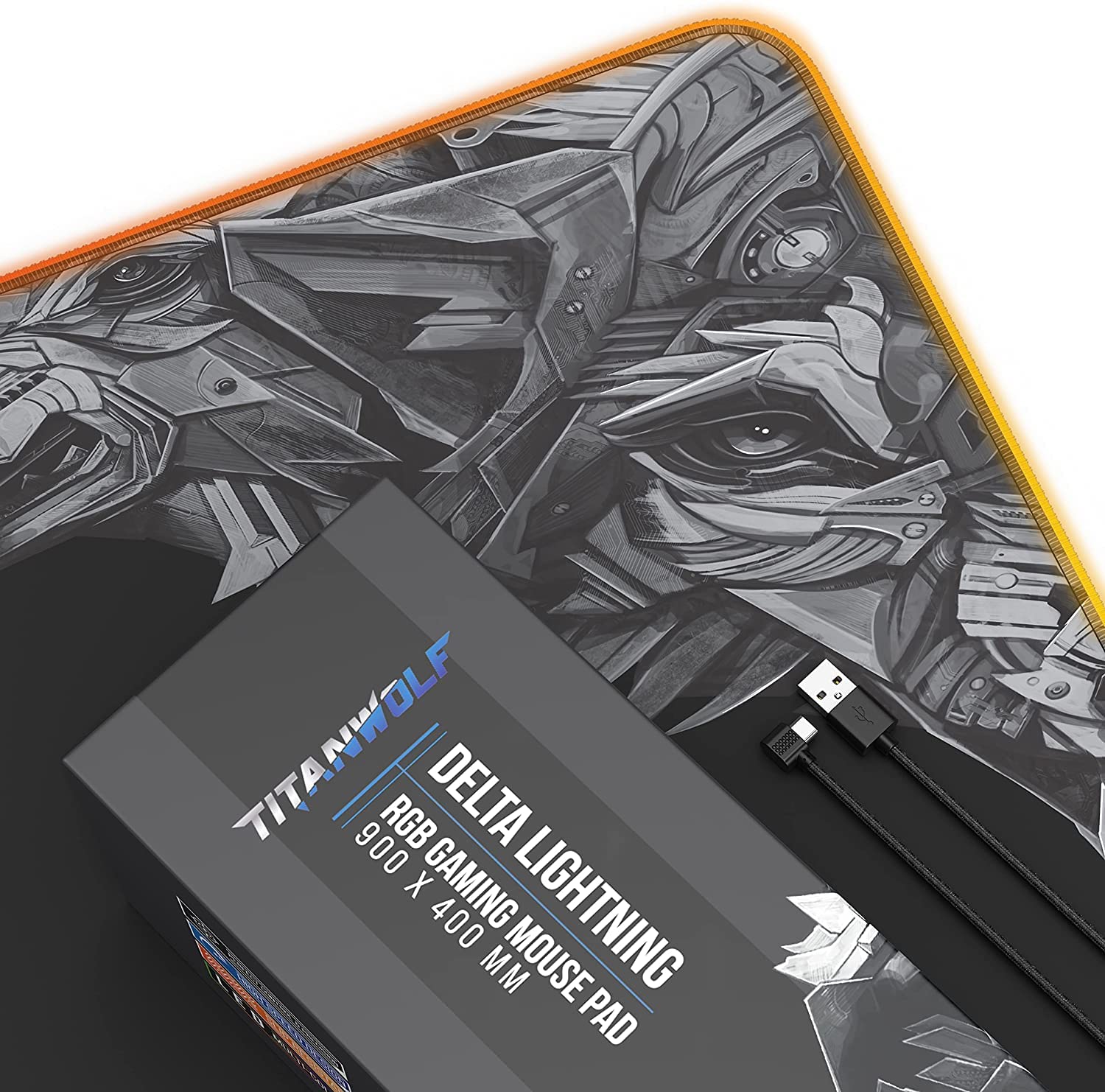 TITANWOLF RGB Gaming Mouse Pad XXL 900x400mm Mouse Pad 11 LED Colors and Light Effects