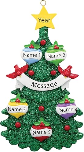 Miniatura 2 de Adornos de Navidad 2023, adorno de Navidad familiar personalizado para la primera familia de 5, adorno personalizado para familia de cinco, adorno