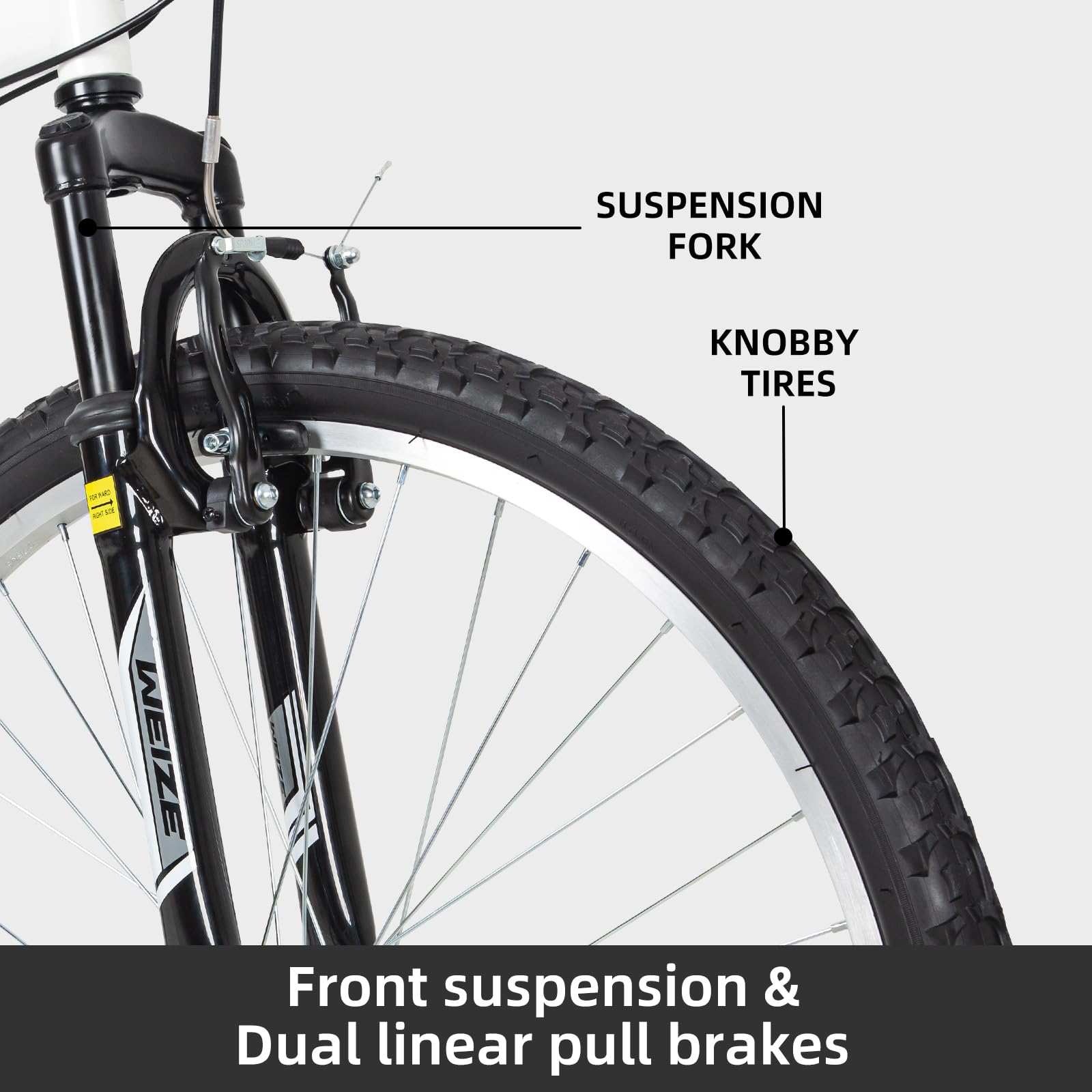 WEIZE Mountain Bike, 26/27.5 inch Outdoor Cycling Bike,18-Speed/High-Carbon Steel/Dual Full Suspension, Adjustable Ergonomic Seat for Men Women Adult, MTB Bicycle with Suspension Fork,Sleek Colors