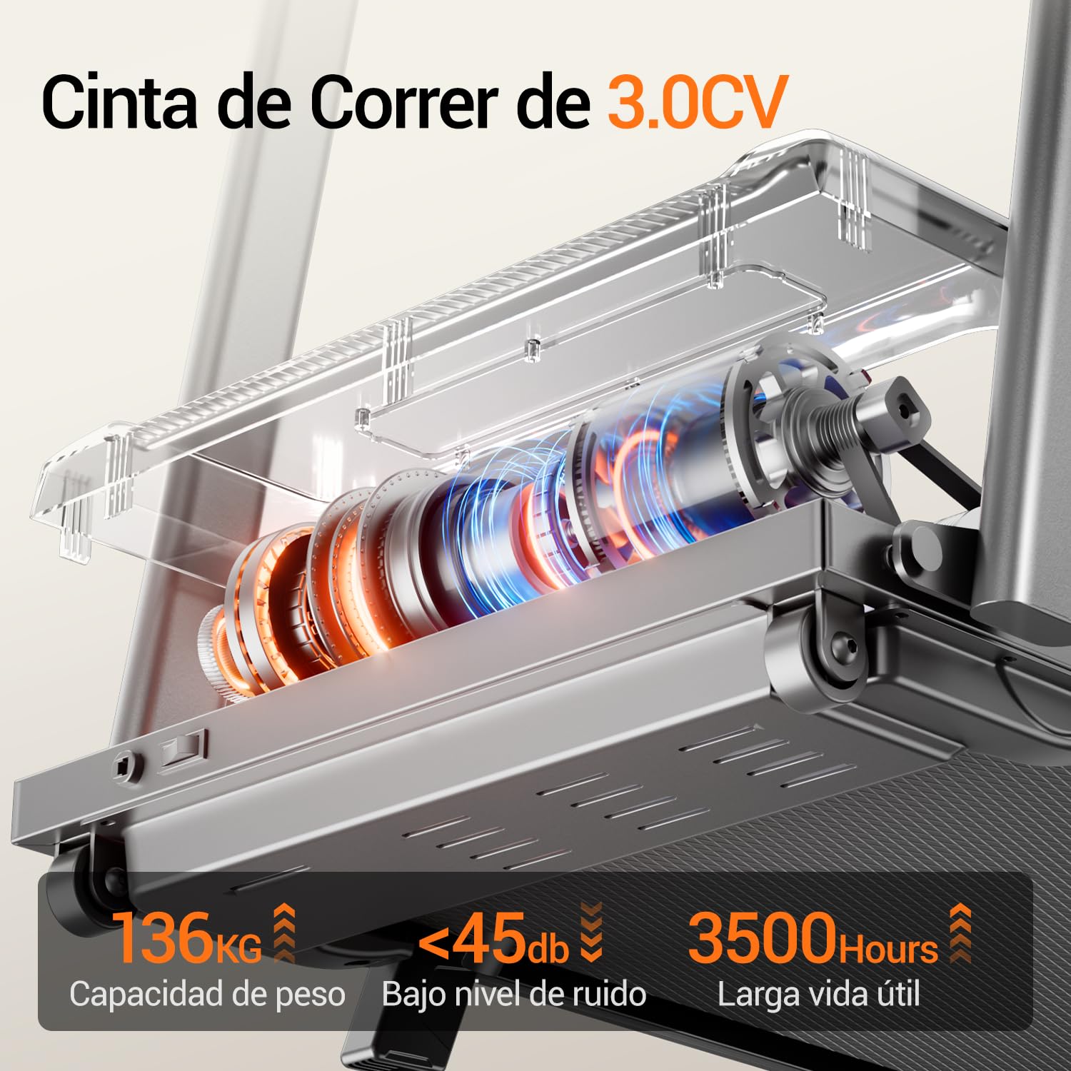 LONTEK 15% Cinta de Correr Plegable con Inclinación 12KM/H, Cinta de Andar Plegable 3.0HP, Caminadora Electrica para Casa con LED Táctil, Sistema Amortiguador, Entrenamiento en Silencio, 136KG